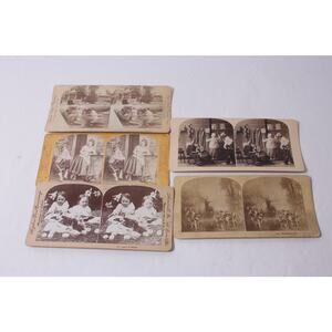 Antique Stereoscope Card Lot with Funny Scenes People and Animals ~260212-WH 973